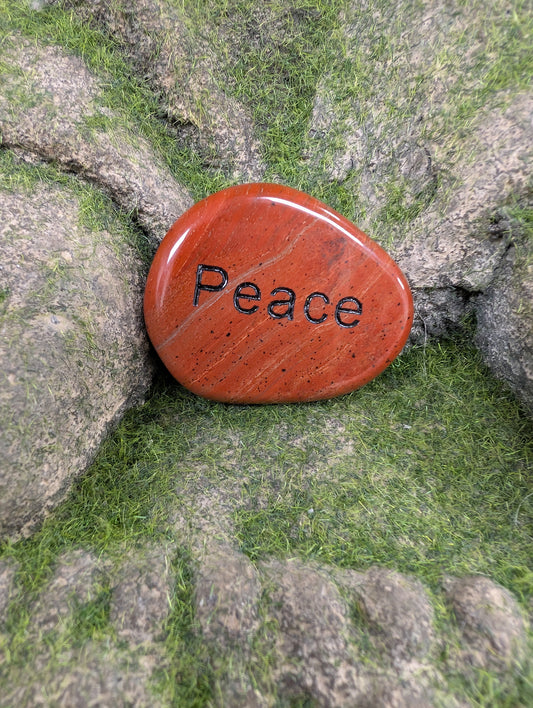 Positive Word Gemstone - Peace (Red Jasper)