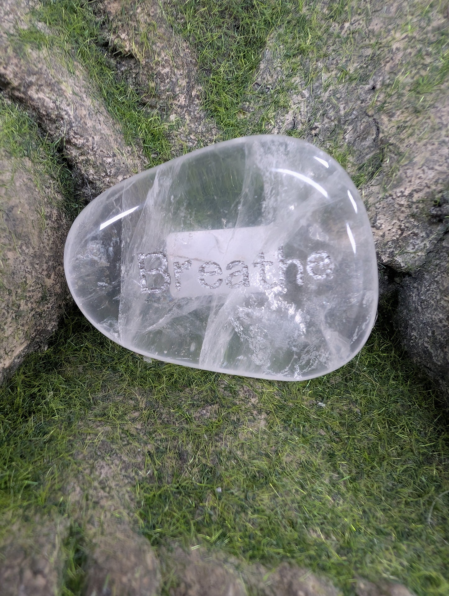 Positive Word Gemstone - Breathe (Clear Quartz)