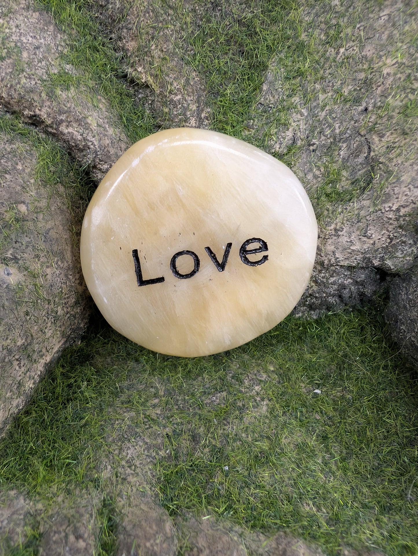 Positive Word Gemstone - Love (Yellow Jade)