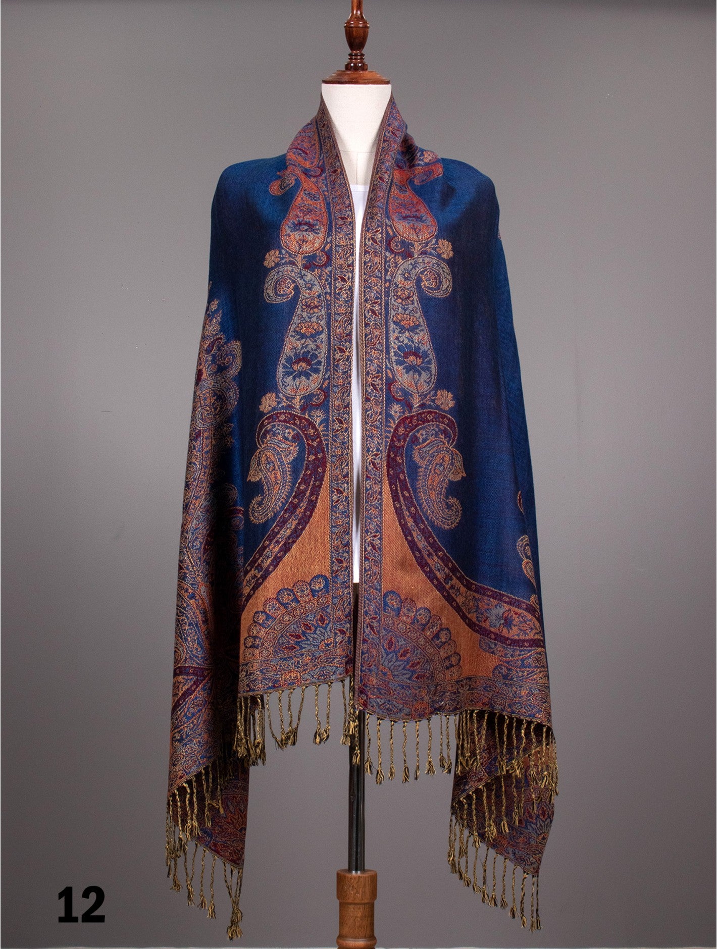 Pashmina - Royal Blue Paisley Print