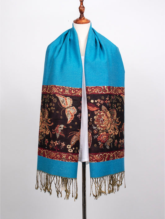 Pashmina - Turquoise Butterfly Print