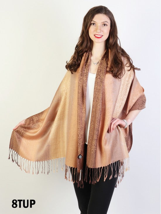 Pashmina - Taupe Paisley Print