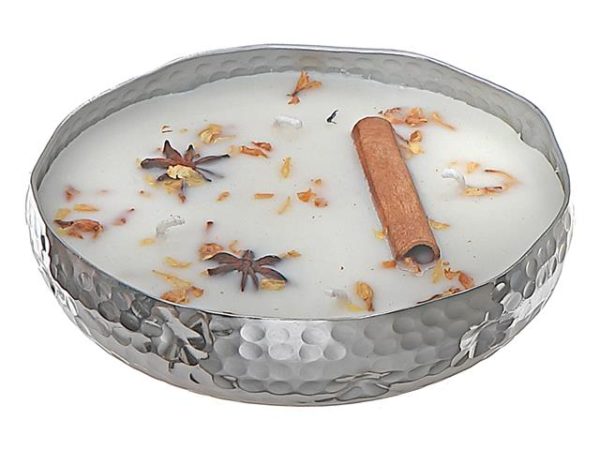 Botanical Soy 4 Wick Candle in Silver Dish 10.6 oz - Vanilla Madagascar
