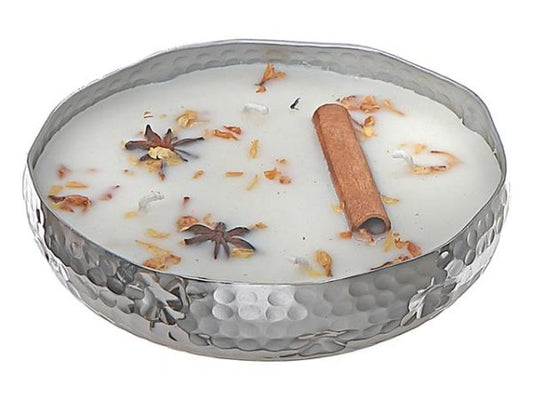 Botanical Soy 4 Wick Candle in Silver Dish 10.6 oz - Vanilla Madagascar