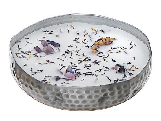 Botanical Soy 4 Wick Candle in Brushed Silver Dish 10.6 oz - French Lavender