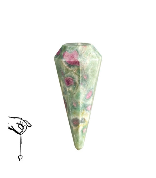Fuchsite Faceted Pendulum