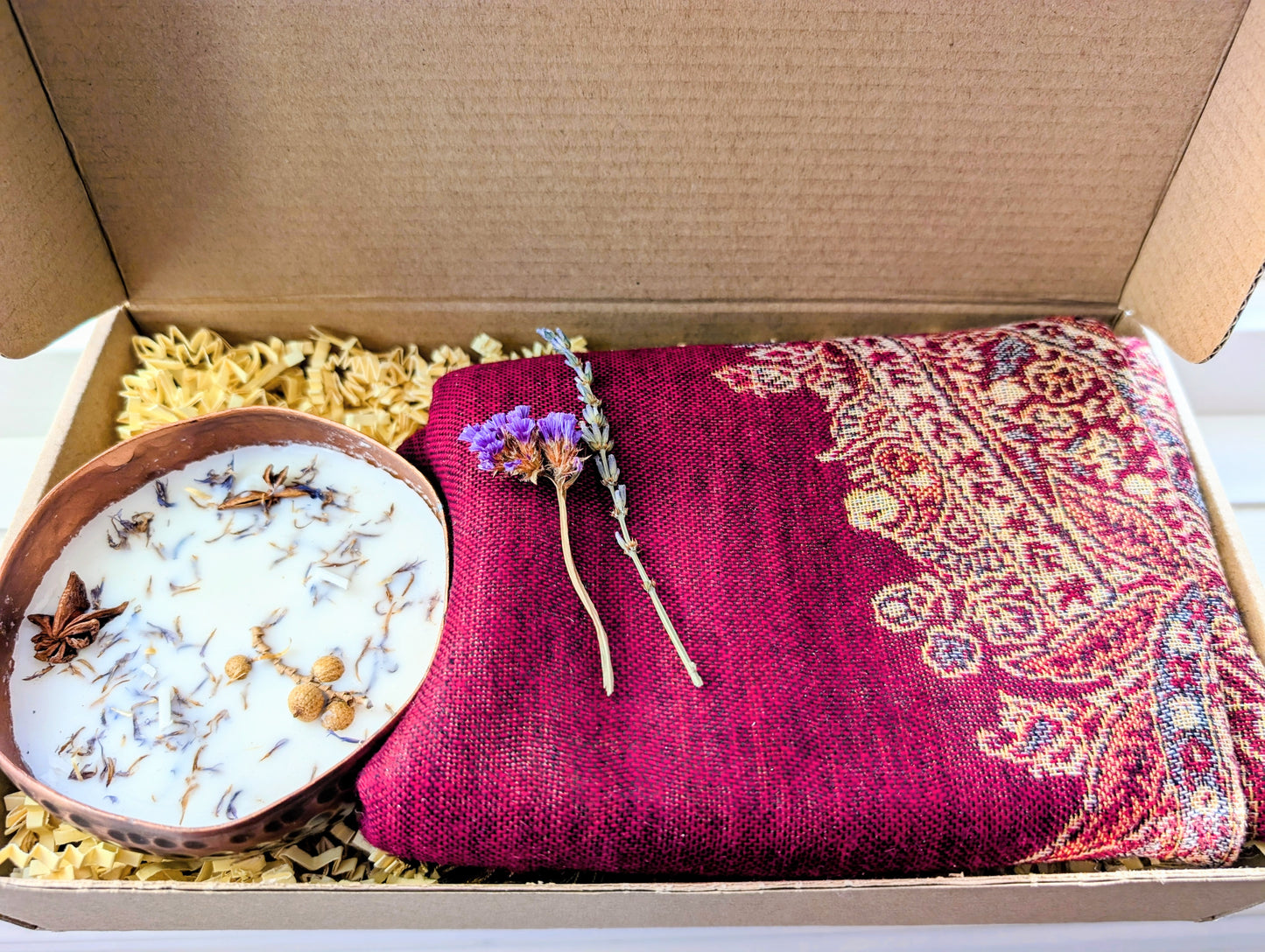 Comfy Cozy Gift Set - Burgundy Pashmina