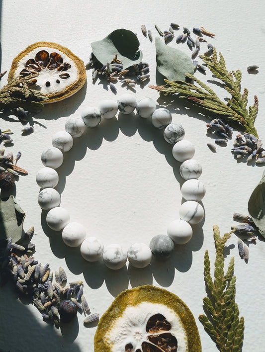 Matte Howlite Gemstone Bracelet 8mm