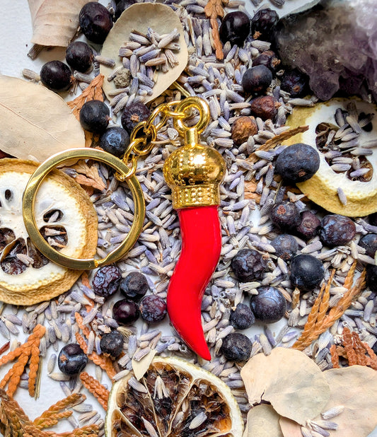 Italian Cornicello (Horn) Keychain