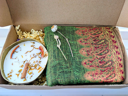 Comfy Cozy Gift Set - Green Pashmina