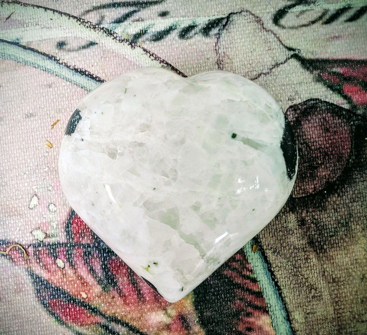 Moonstone Puffed Heart