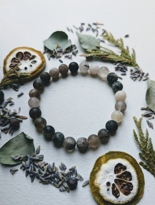 Matte Multi Tourmaline Gemstone Bracelet 8mm