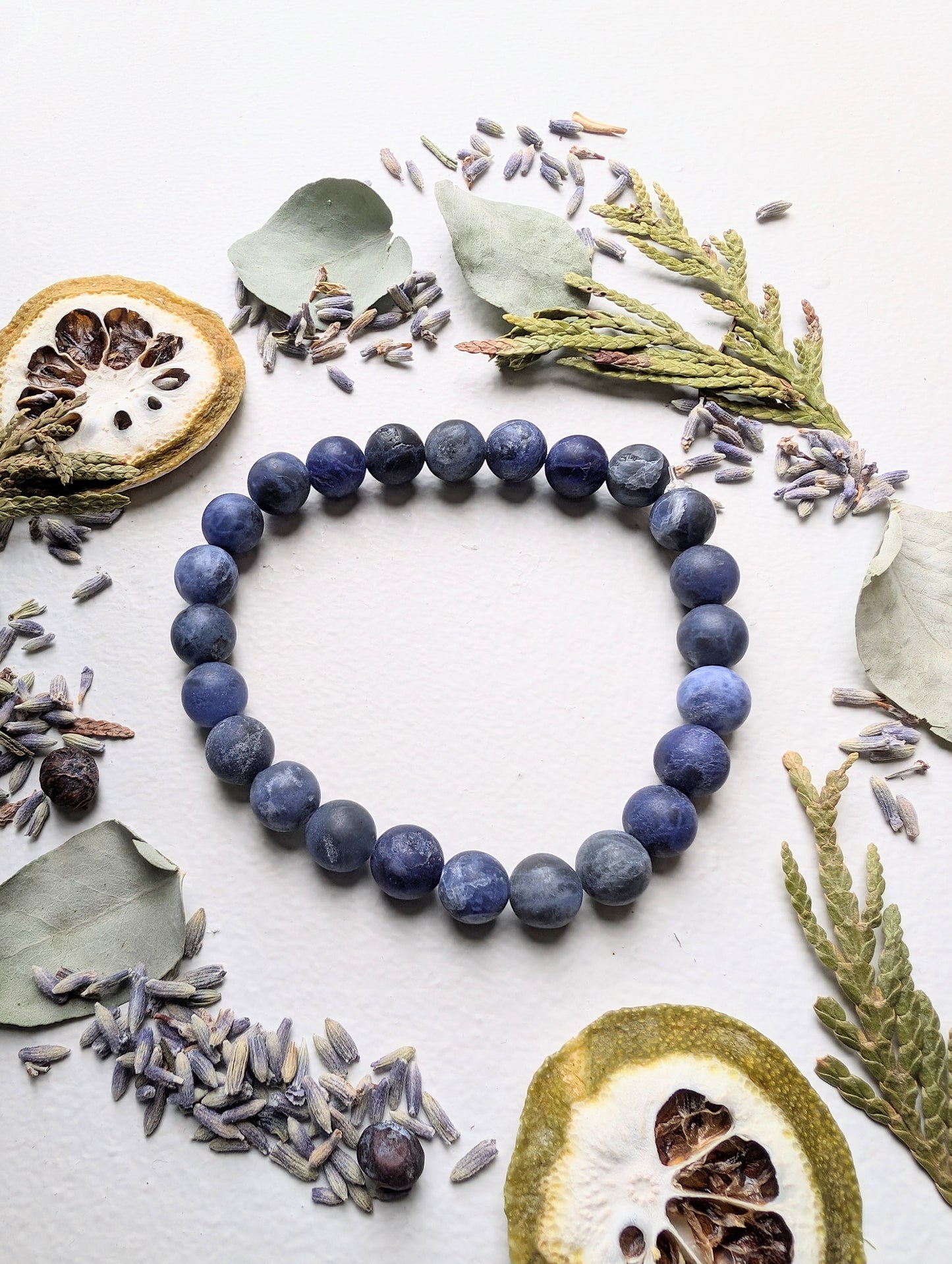 Matte Sodalite Gemstone Bracelet 8mm