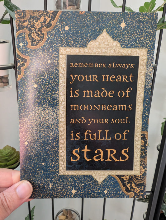 Your Heart is Made of Moonbeams Greeting Card - Inspiration