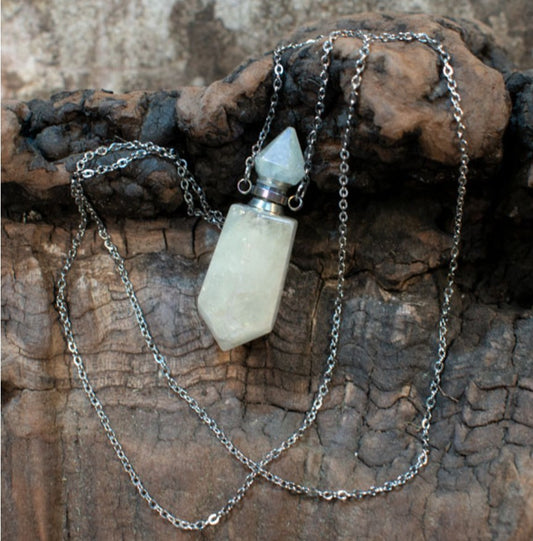 Clear Quartz Perfume Necklace
