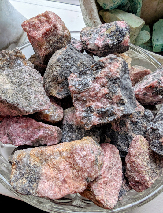Rhodonite Rough Crystal Chunk