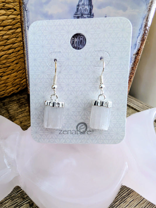 Rough Selenite Earrings